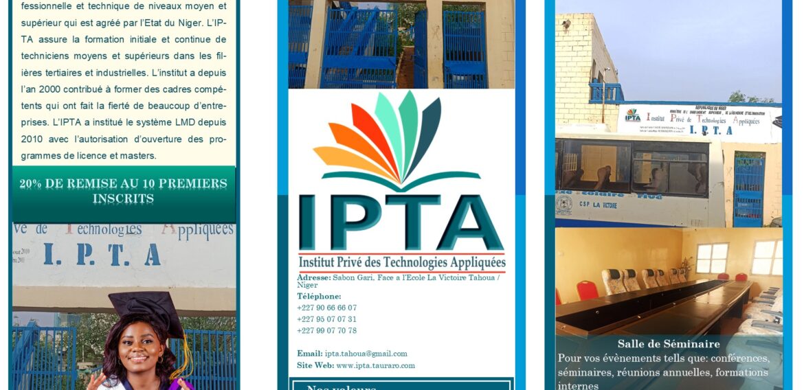 Nouveau dépliant de l&rsquo;Institut IPTA